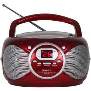 PARLANTES SHARP BOOMBOX STEREO – AM – FM – CD – AUX – ROJO