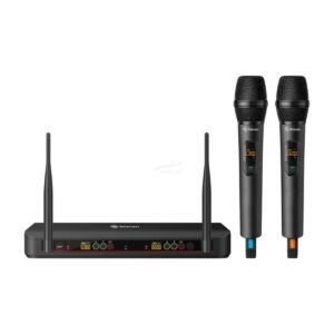 SISTEMA 2 MICROFONOS INALAMBRICOS UHF STEREN