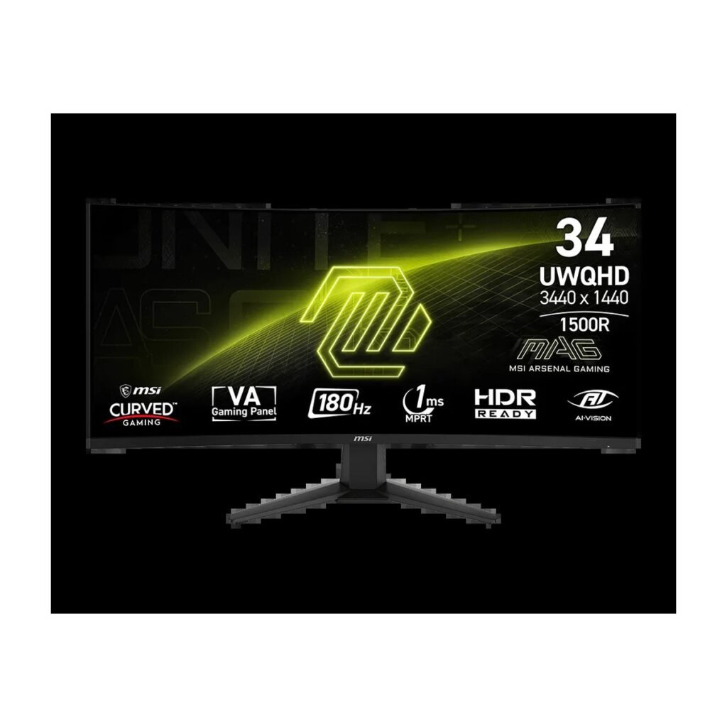MONITOR LED 34" MSI MAG 346CQ CURVO 1MS - 180HZ - 3440X1440