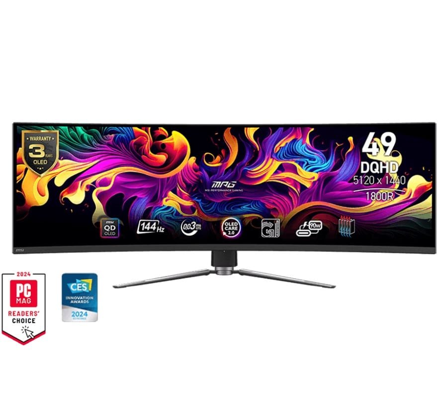 MONITOR 49" MSI MPG 491CQP QD-OLED CURVO - 0.03MS - 144HZ - 5120X1440