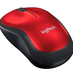 Mouse Logitech M185 - Inalámbrico - Negro-Rojo