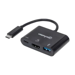 Adaptador Manhattan USB-C a HDMI(4K)-USB-A-USB-C