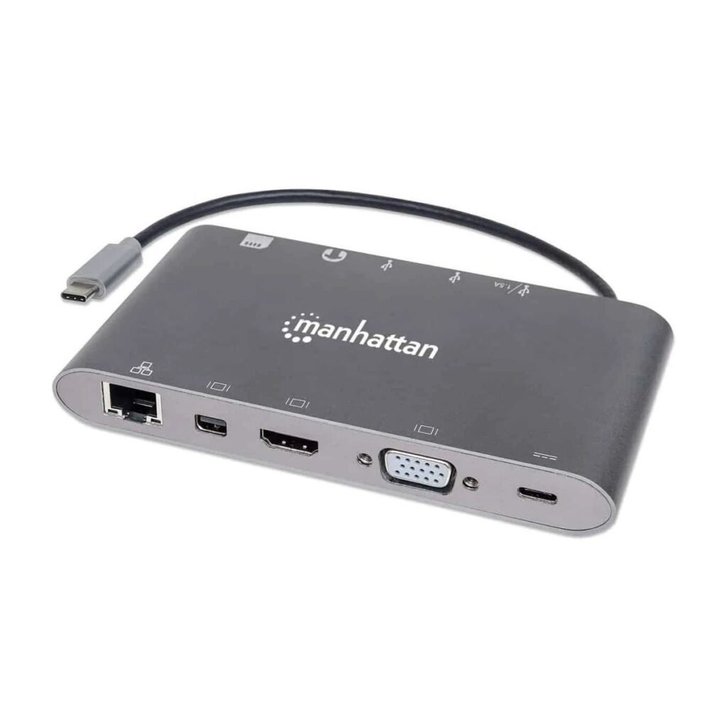 DOCKING STATION MANHATTAN USB-C a HDMI – RJ45 – MINI-DP – VGA – USB