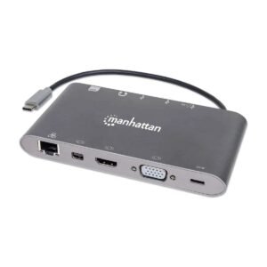 DOCKING STATION MANHATTAN USB-C a HDMI – RJ45 – MINI-DP – VGA – USB