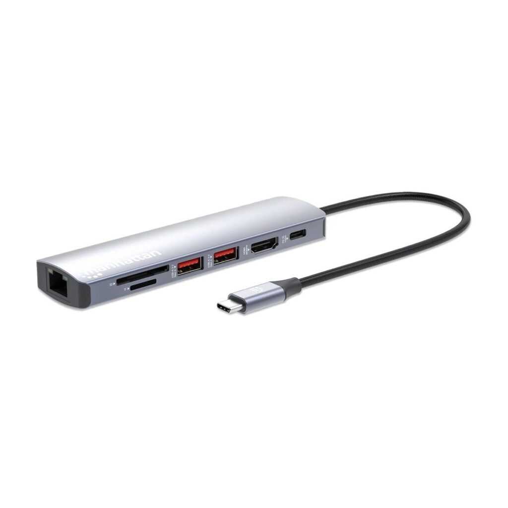 Docking Manhattan USB-C con lector de tarjetas, 7 en 1