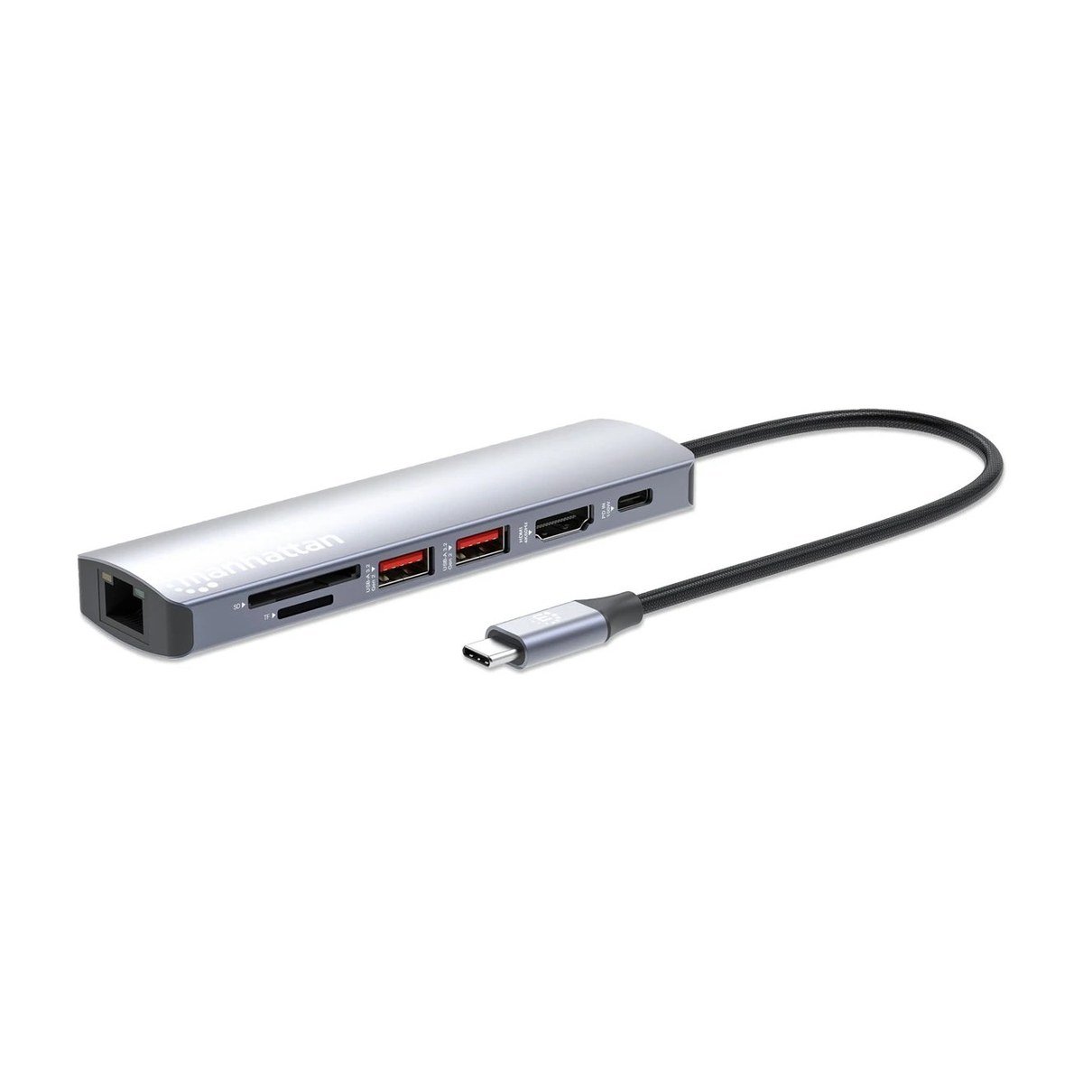 Docking Manhattan USB-C con lector de tarjetas, 7 en 1