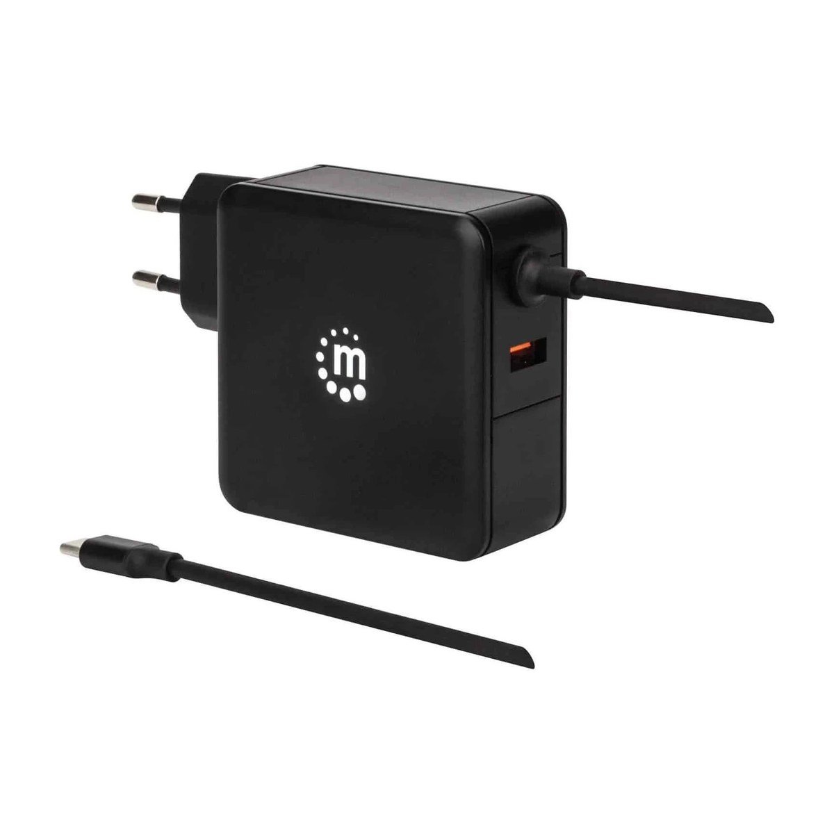 CARGADOR MANHATTAN – USB-C – USB-A – 60W – NEGRO