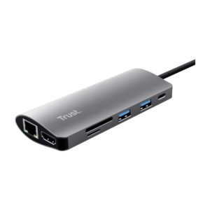 HUB TRUST USB-C A 2 USB-A – HDMI – SD – RJ45