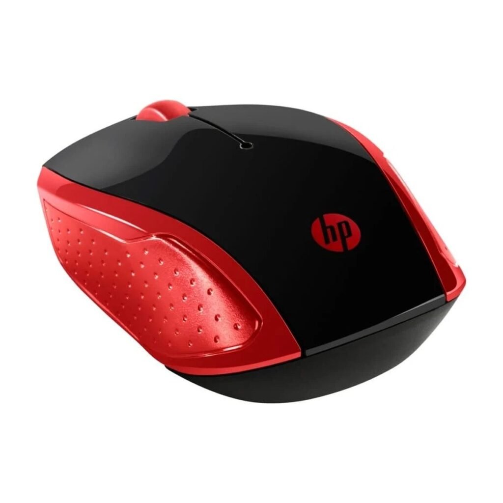 MOUSE INALAMBRICO HP 200 - NEGRO CON ROJO