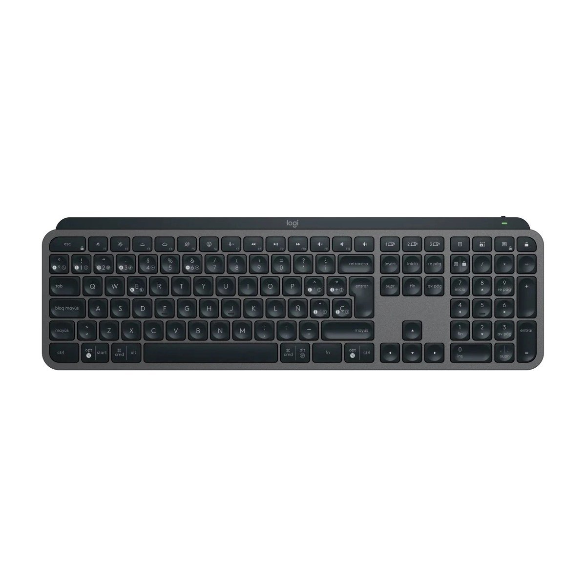 Teclado Logitech MX Keys S - Iluminado - Bluetooth - Gris