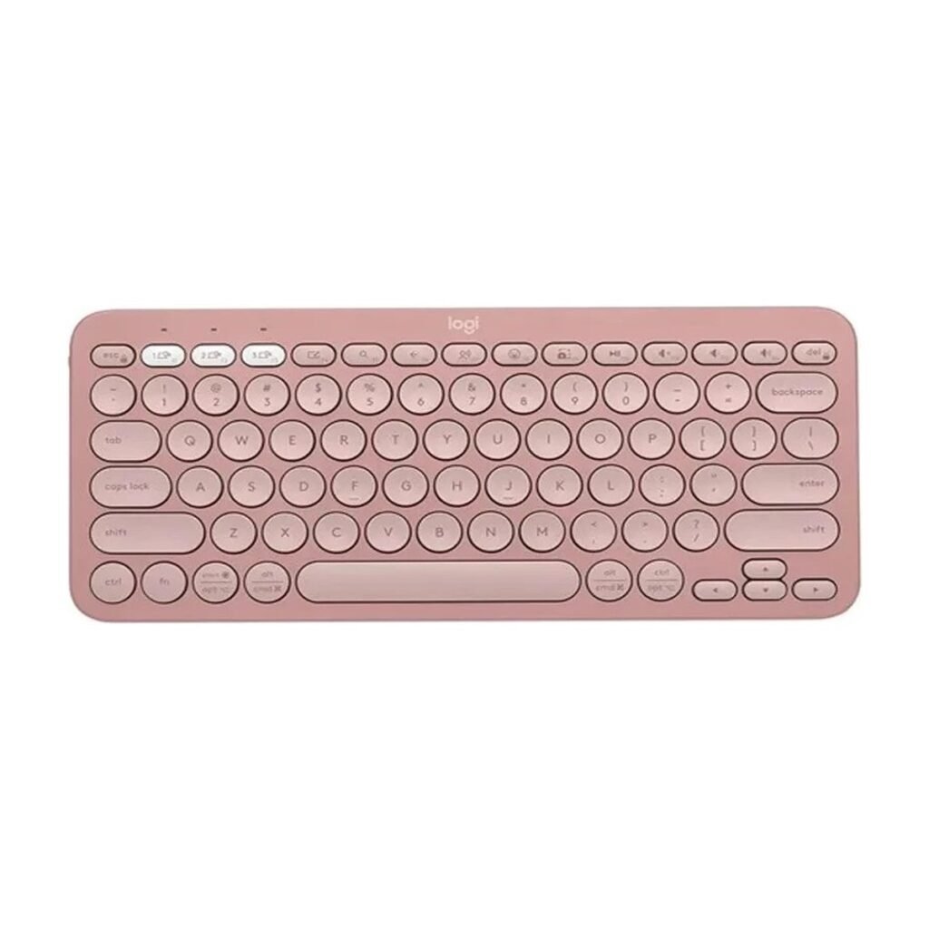 Teclado Mini Logitech Pebble Keys 2 K380s - Bluetooth - Rosa