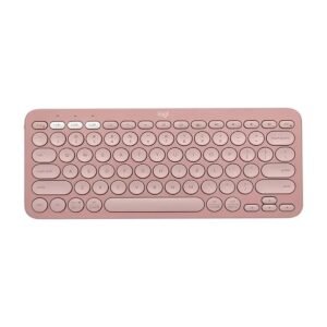 Teclado Mini Logitech Pebble Keys 2 K380s - Bluetooth - Rosa