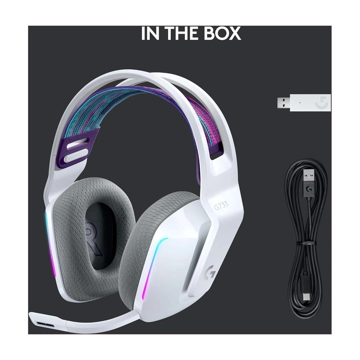 Headset Logitech Gaming G733 RGB inalámbrico – Blanco