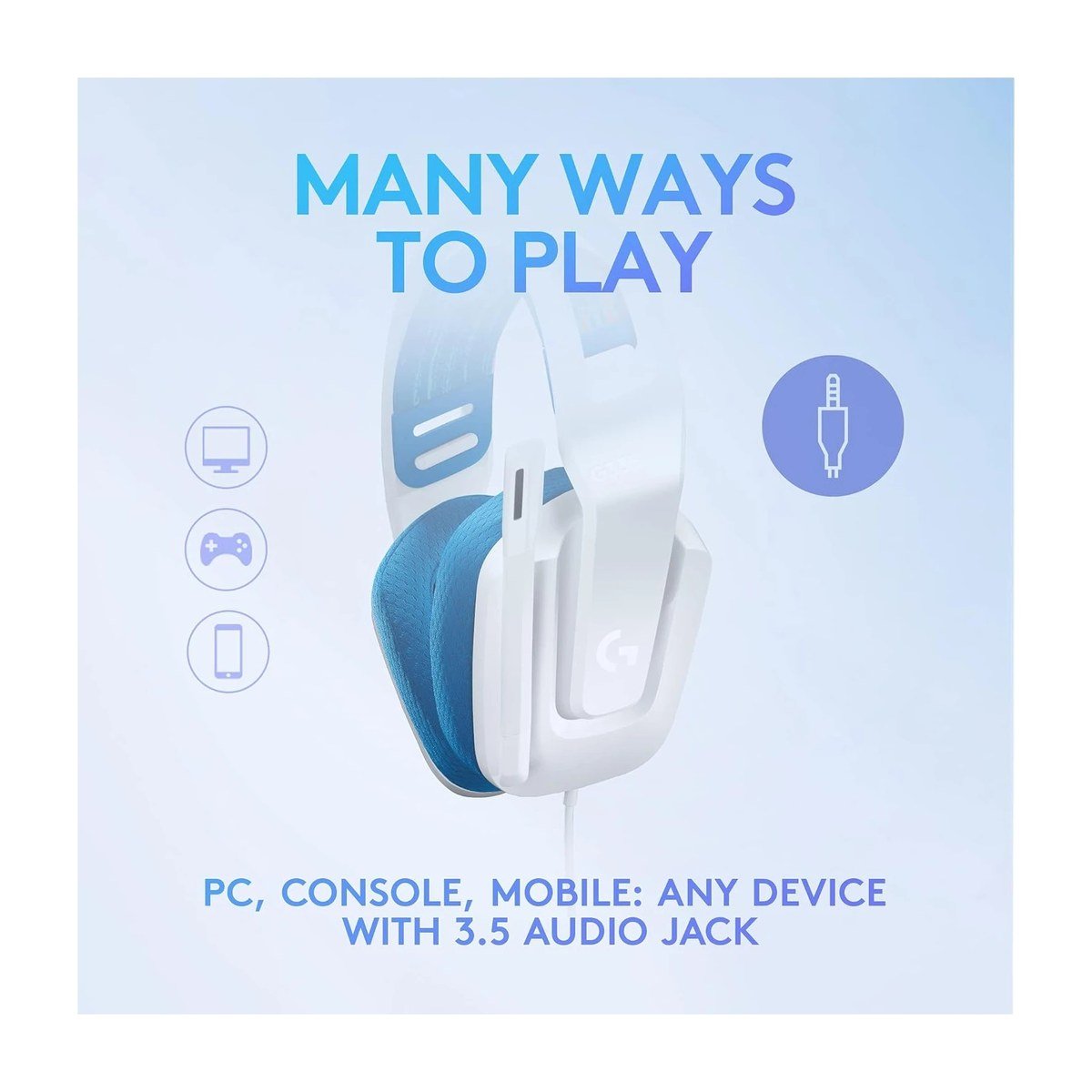 Headset Logitech Gaming G335 – Blanco