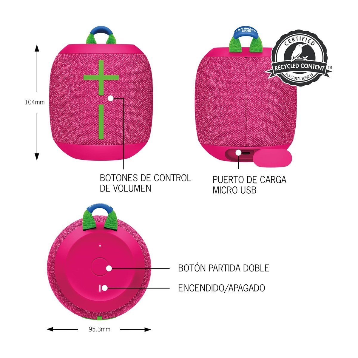 Parlante Logitech Ultimate Ears WonderBoom 3 – Inalámbrico – Rosado