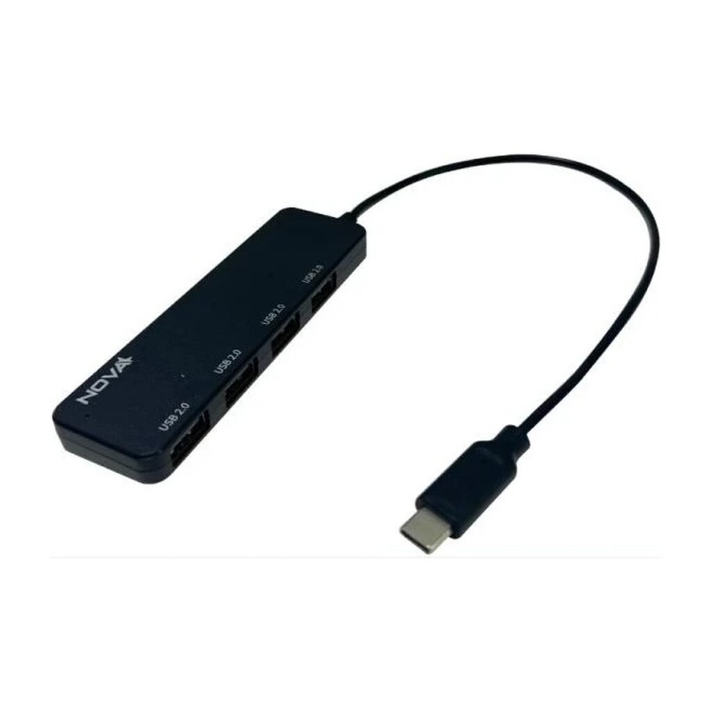 HUB USB NOVA USB-C A 4 PUERTOS USB 2.0
