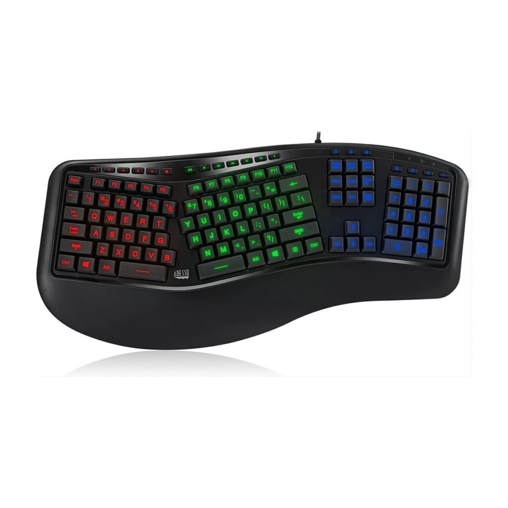 TECLADO ERGONOMICO ADESSO AKB-150EB - LED