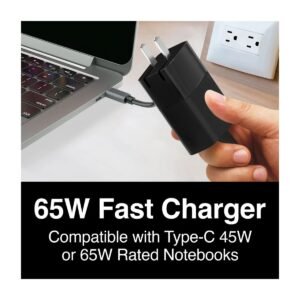 CARGADOR DE PARED ARGOM VOLTA P7 – USB-C Y USB – 65W