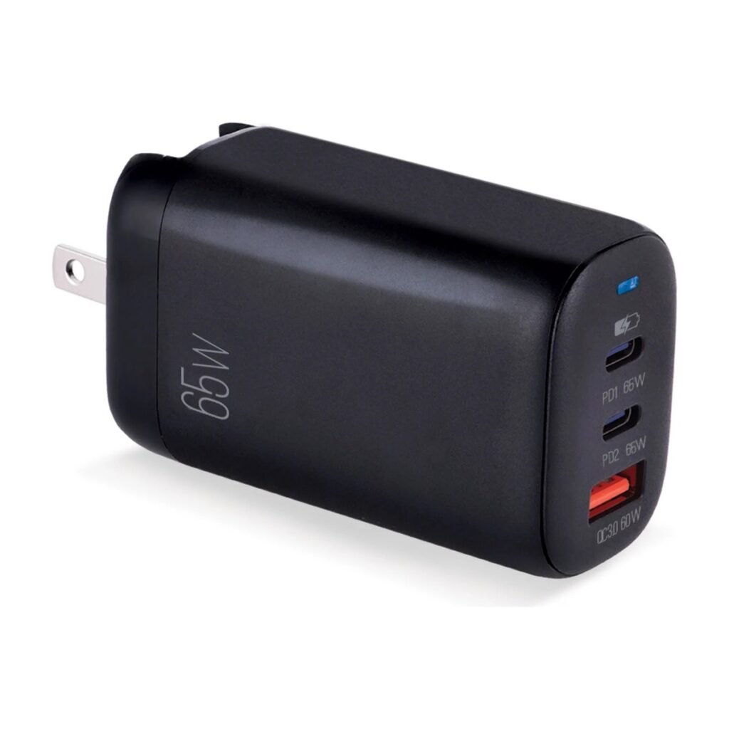 CARGADOR DE PARED ARGOM VOLTA P8 – 2 USB-C Y USB – 65W