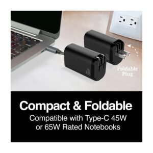 CARGADOR DE PARED ARGOM VOLTA P8 – 2 USB-C Y USB – 65W