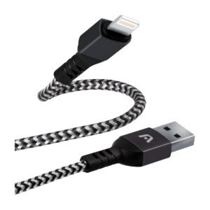 CABLE ARGOM USB-A A LIGHTNING – TRENZADO – 1.8 METROS – NEGRO