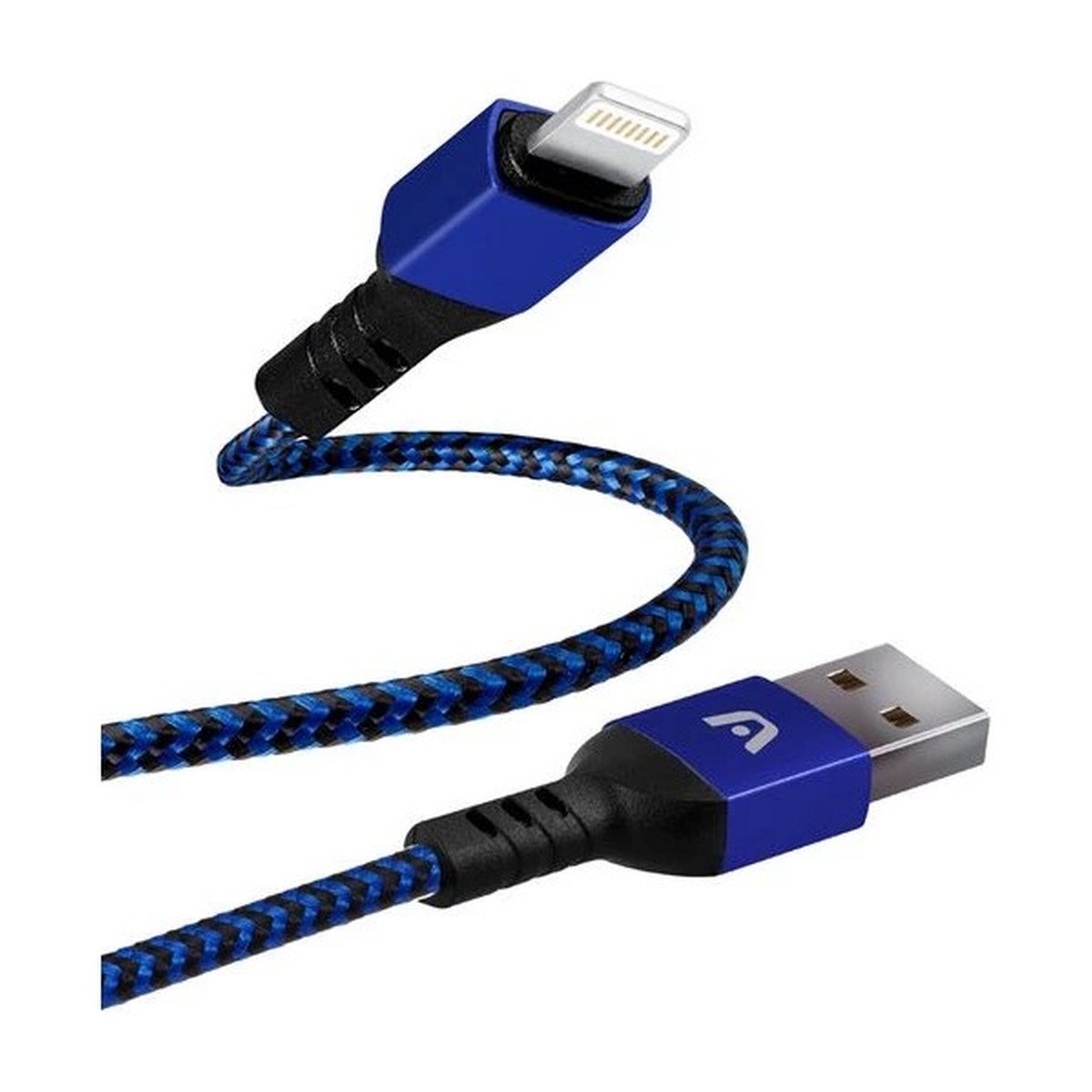 CABLE ARGOM USB-A A LIGHTNING – TRENZADO – 1.8 METROS – AZUL