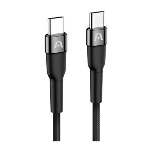 CABLE ARGOM TRENZADO USB-C A USB-C – 100W – 1.8 METROS