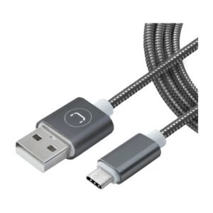 CABLE UNNO USB C A USB – 1 MTS – STEEL GRIS