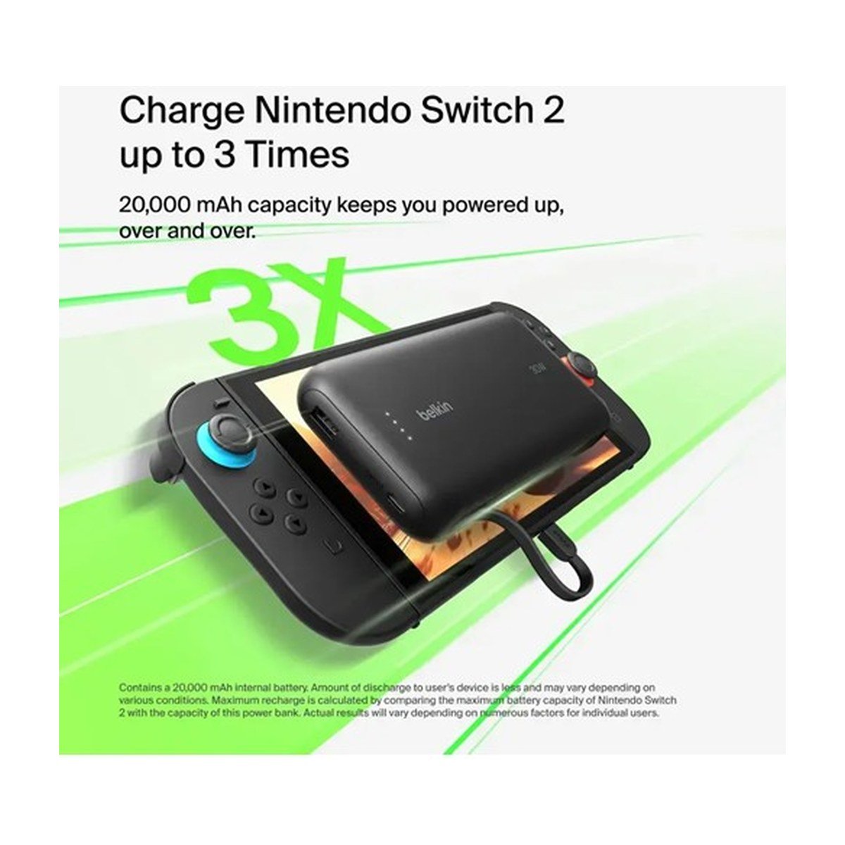 Powerbank Belkin Nintendo SWITCH 2 – 20K – 30 WPD + USB – ENA013FQBK