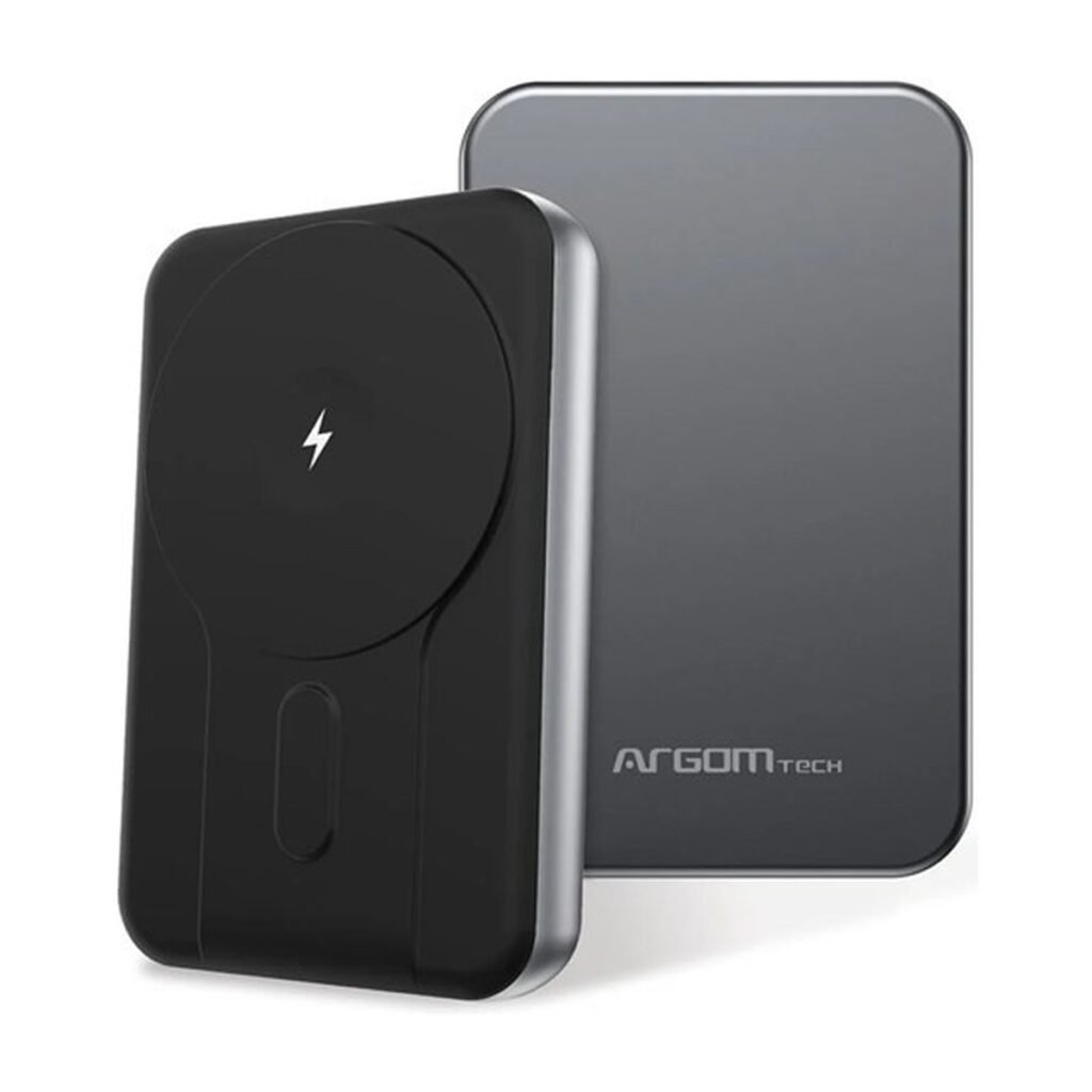 Powerbank Argom Tech MS5 Magnetic Wirelless – 10000MAH – Gunmetal – ARG-PB-1162SL