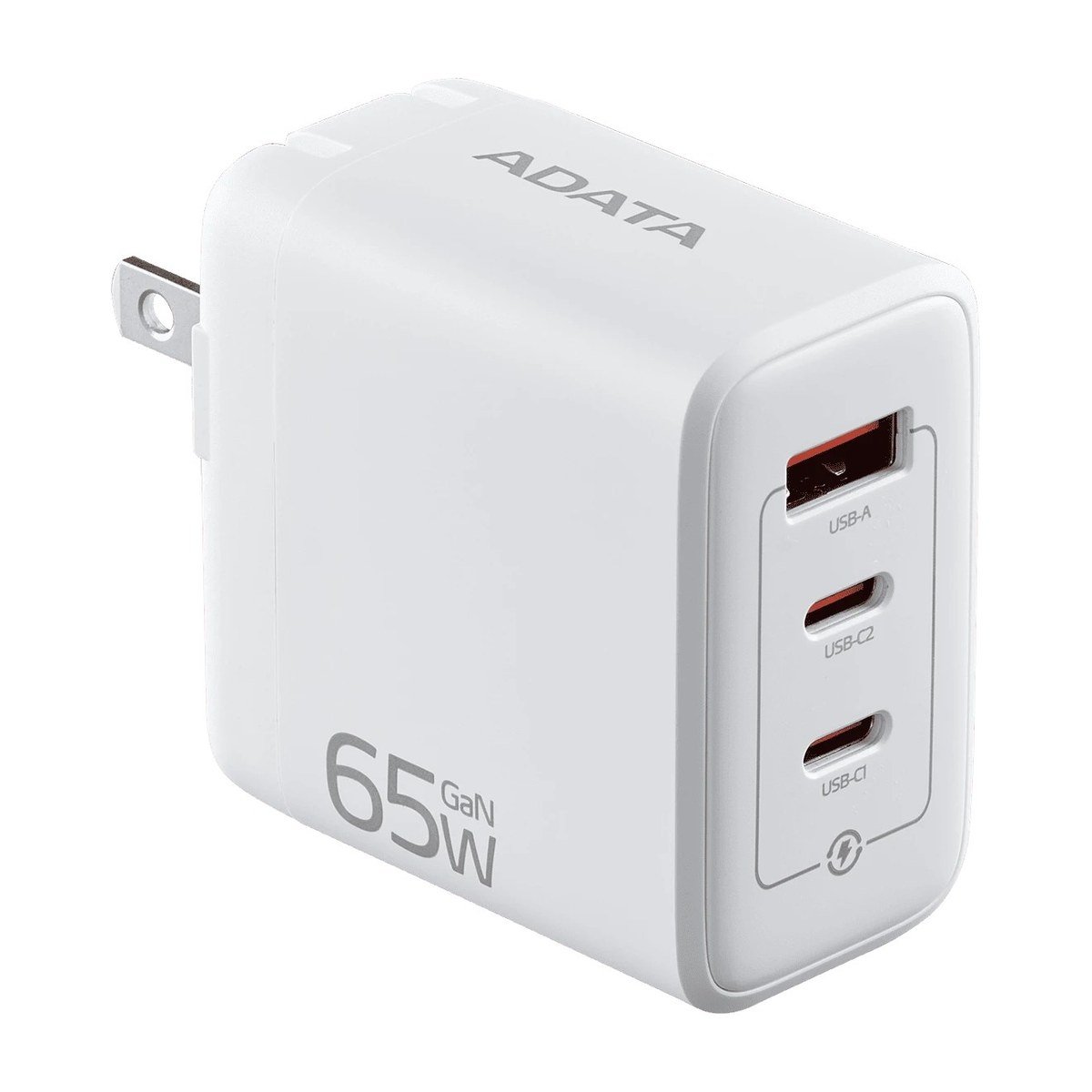 CARGADOR DE PARED ADATA – 1 USB- 2 USB-C – 65W – BLANCO