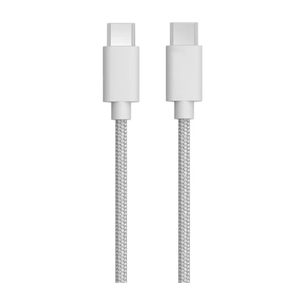 CABLE CASELOGIC USB-C A USB-C – 1.8MTS – TRENZADO – BLANCO