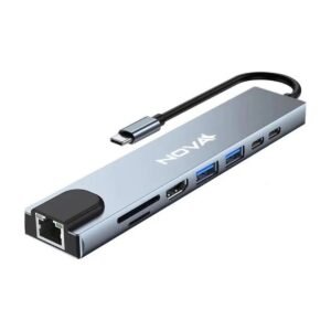 HUB USB NOVA USB-C A 2xUSB 3.0 – 2xUSBC – RJ45 – TF – MICROSD – HDMI