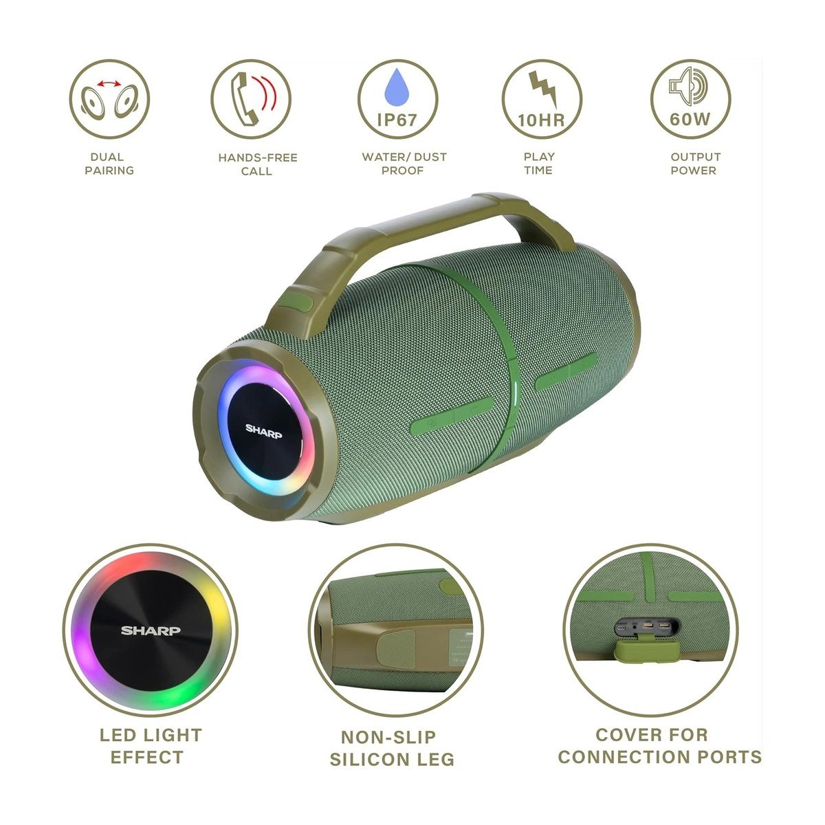 SHARP GX-BT490 IP67 120W- VERDE