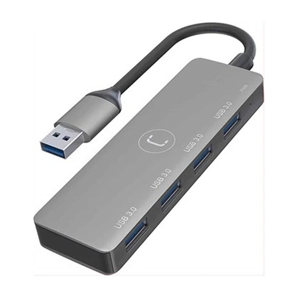 USB HUB UNNO 4 PUERTOS USB 3.0 – GRIS
