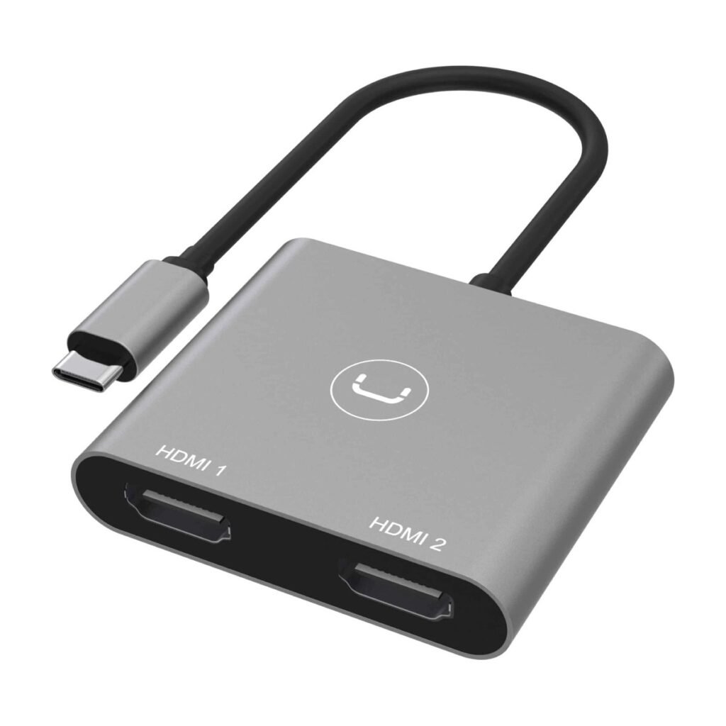 Hub UNNO USB-C a 2X HDMI – GRIS