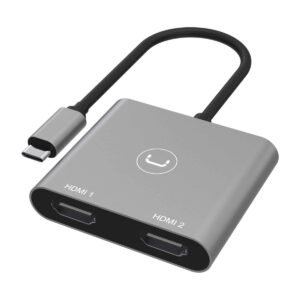 Hub UNNO USB-C a 2X HDMI – GRIS