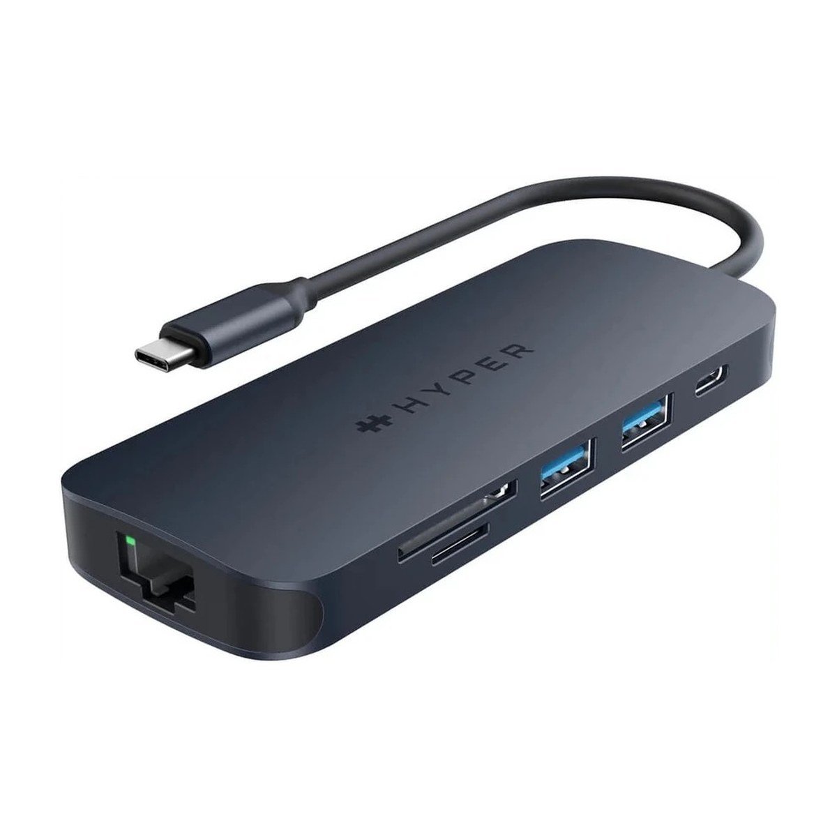 ADAPTADOR HUB HYPER USB-C a 2 PUERTO USB 3.0 – 2 PUERTO USB-C – HDMI – RJ45 – MICROSD