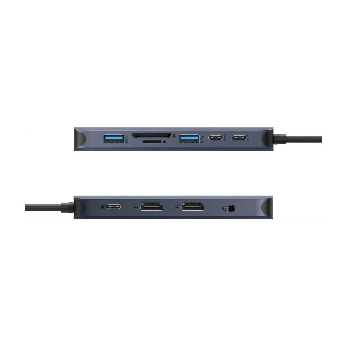 ADAPTADOR HUB HYPER USB-C a 2 PUERTO USB 3.0 – 1 PUERTOS USB-C – 2 HDMI – 1 RJ45 – MICROSD