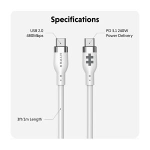 CABLE HYPERJUICE USB-C a USB-C – 1 METRO