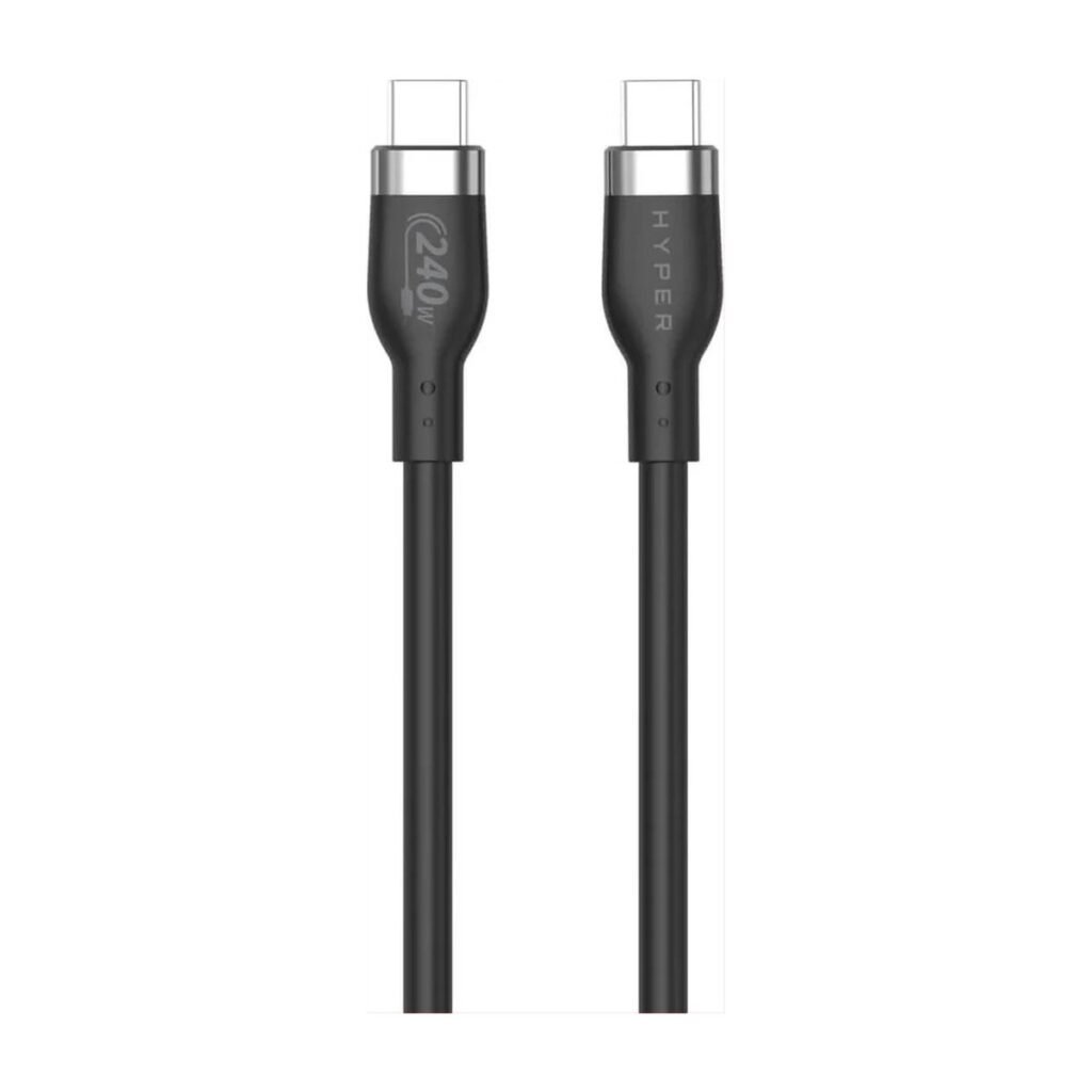 CABLE HYPERJUICE USB-C a USB-C – 2 METROS – NEGRO