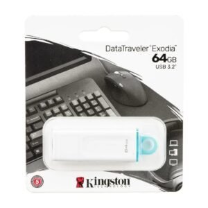 MEMORIA USB KINGSTON DATATRAVELER EXODIA – USB 3.2 – 64GB – BLANCA