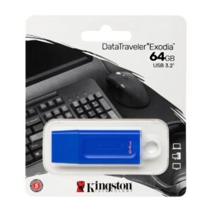 MEMORIA USB KINGSTON DATATRAVELER EXODIA – USB 3.2 – 64GB – AZUL