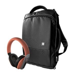 COMBO KLIP AUDIFONOS STYLE CORAL + MOCHILA BIZMAN – 15.6″ – NEGRO