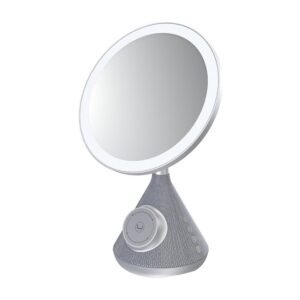 Unno Tekno DivaGlow Espejo De Tocador Con Cargador Inalambrico y Altavoz – Gris – SP9229GY