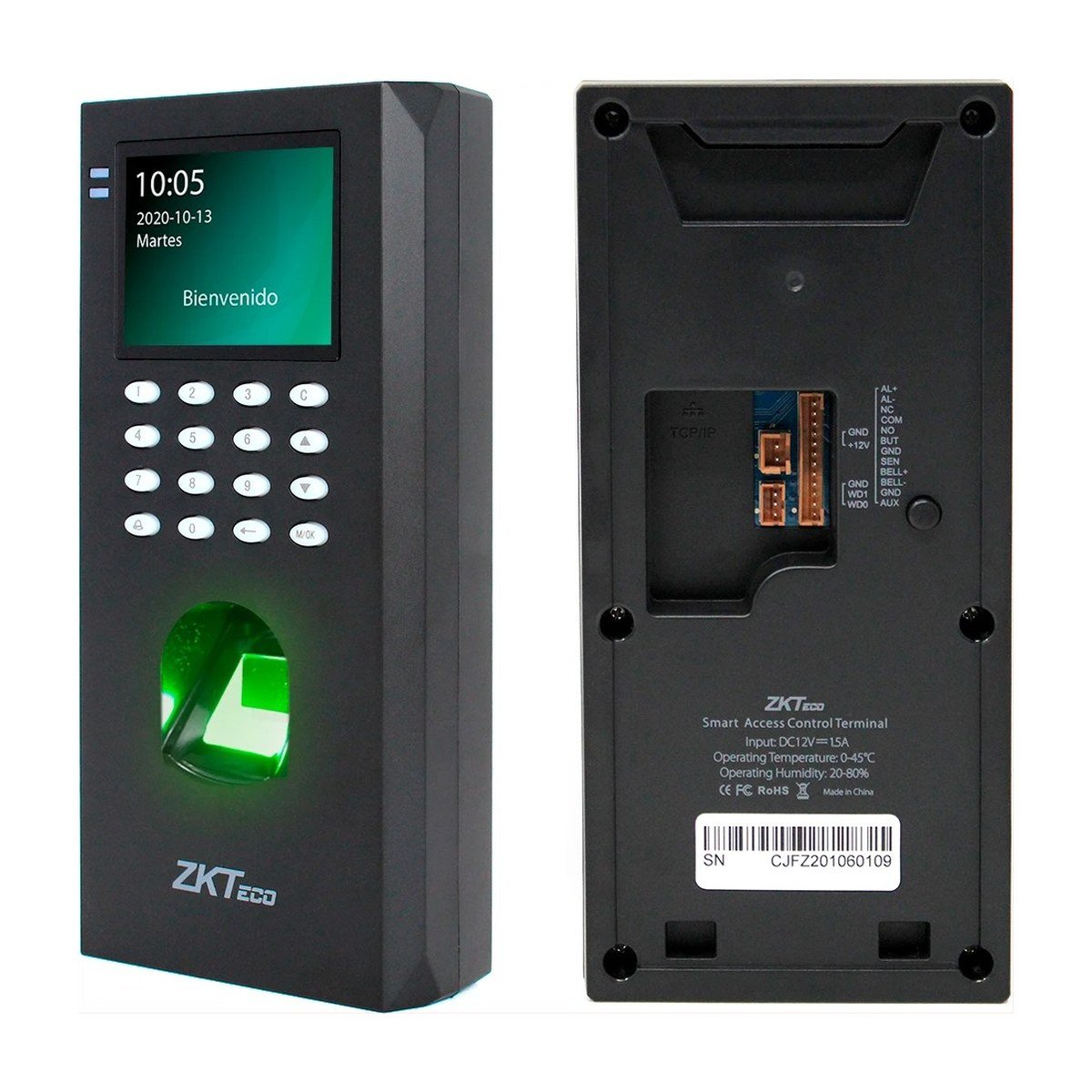 CONTROL DE ACCESO ZKTECO LF20 – HUELLA – CONTRASEÑA
