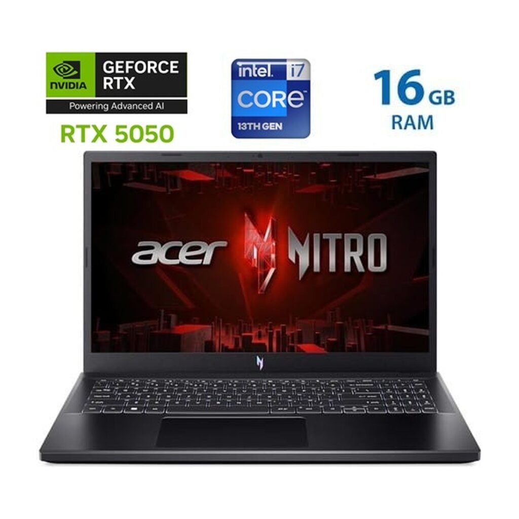 Acer Nitro V15 – i7 13620H – 16GB – 1TB – RTX 5050 – Obsidian Black