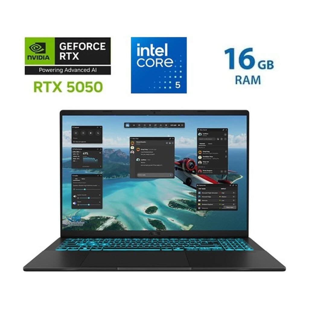 ASUS V16 – Intel i5 210H – RTX 5050 – 16 GB – 512GB – Matte Black
