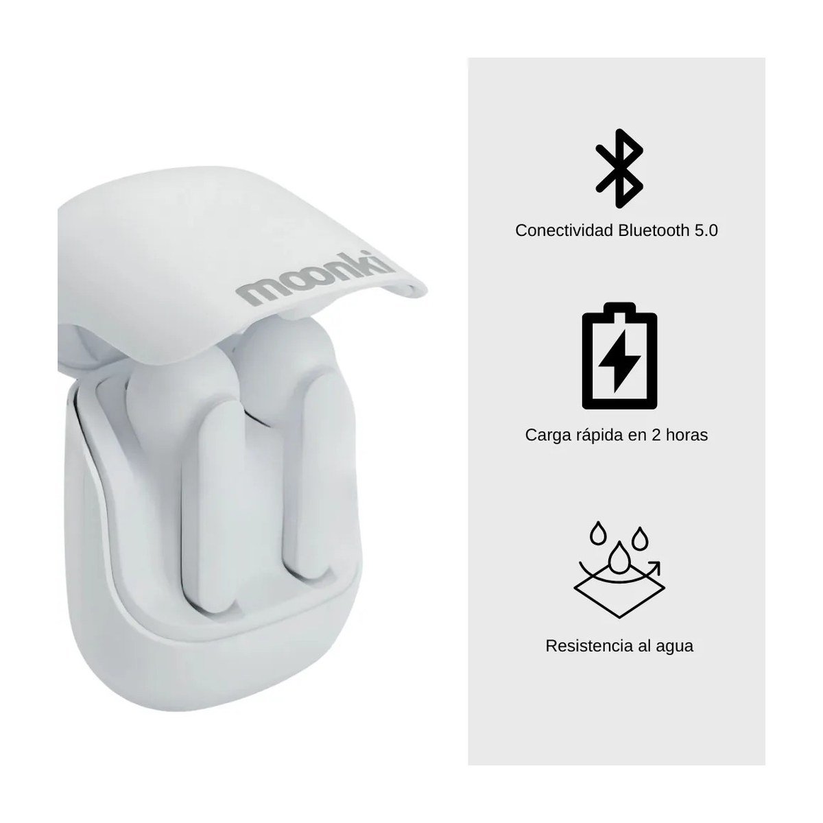 AUDIFONOS MOONKI MH-TWS33 – BT – BLANCO