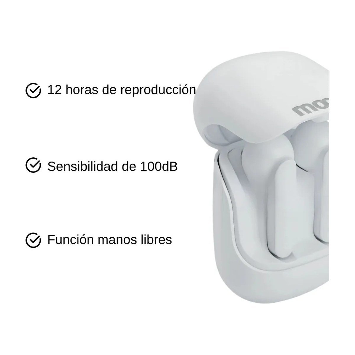 AUDIFONOS MOONKI MH-TWS33 – BT – BLANCO